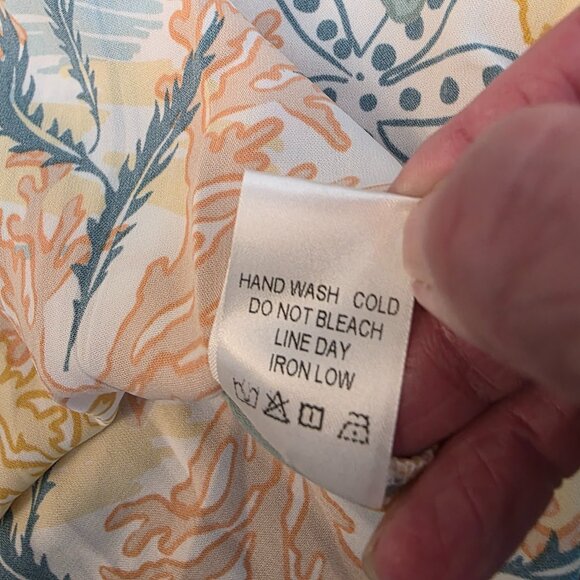 Heyson Womens Button Up Top Floral Chest Pocket Short Sleeve Mulitcolor Medium - Picture 9 of 13